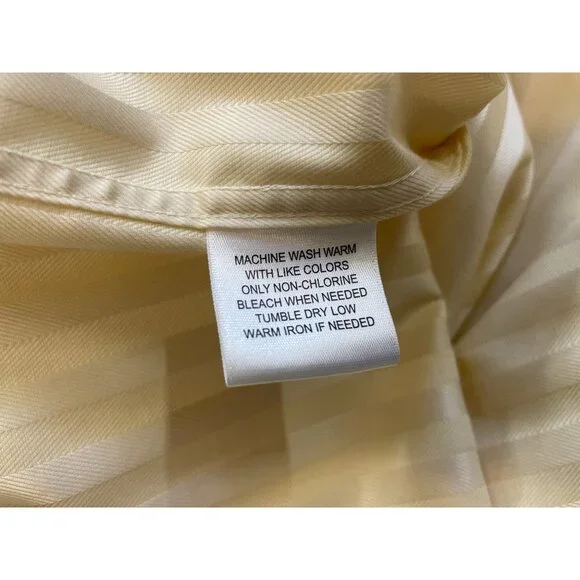 Pronto Uomo Couture Yellow Two Tone Button Up Dress Shirt Mens 17 1/2- 32/33 - Picture 8 of 8